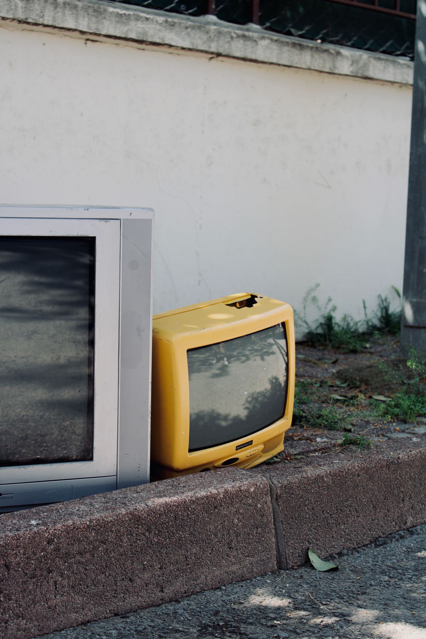 Old televisions ready for e-waste removal